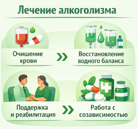 лечение алкоголизма в Первомайске этапы